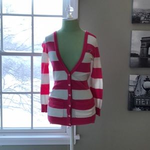 Pink and white sweater